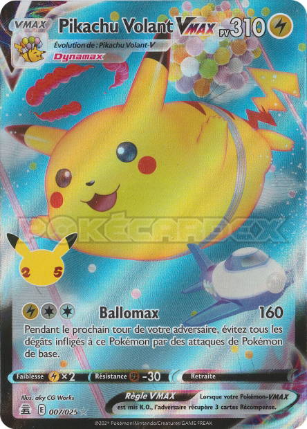 Image de la carte Pikachu Volant VMAX 7/25